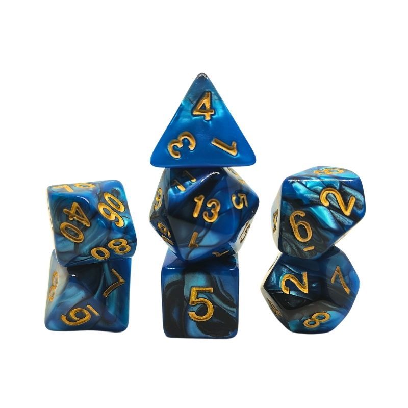 Set de Dados de Rol - Double Color: Black - Blue