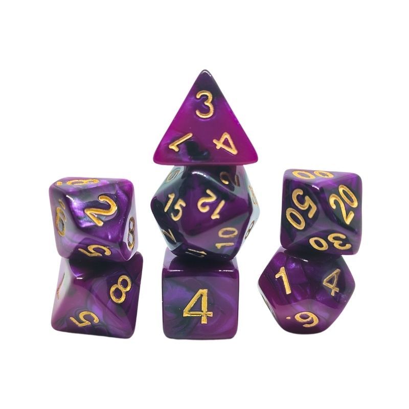 Set de Dados de Rol - Double Color: Black - Purple