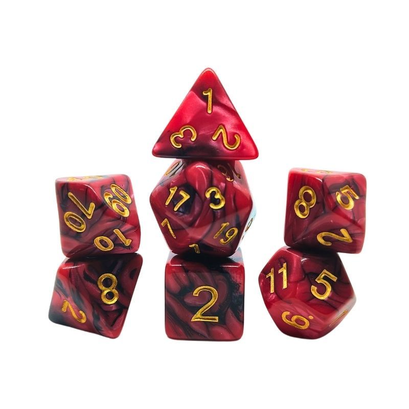 Set de Dados de Rol - Double Color: Black - Red