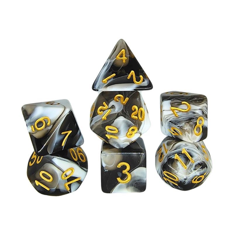 Set de Dados de Rol - Double Color: Black - White