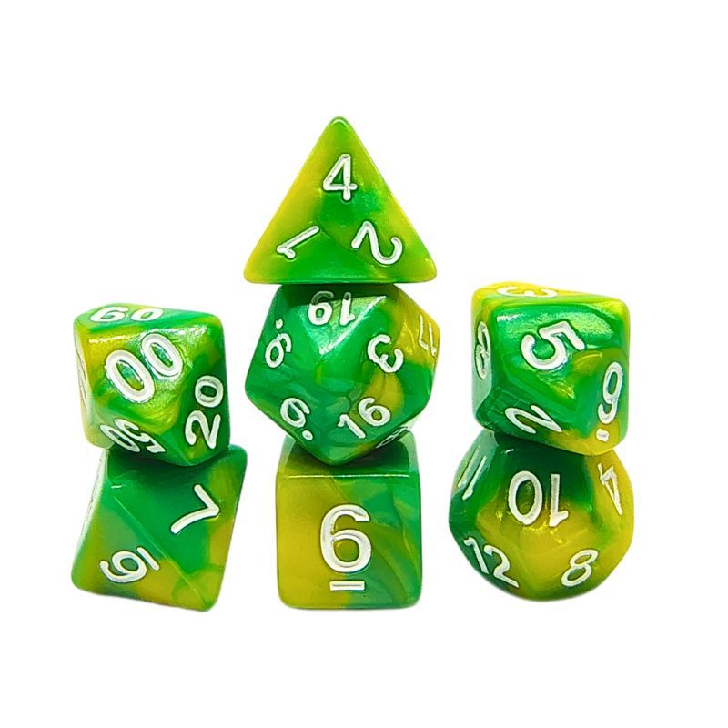 Set de Dados de Rol - Double Color: Green - Yellow