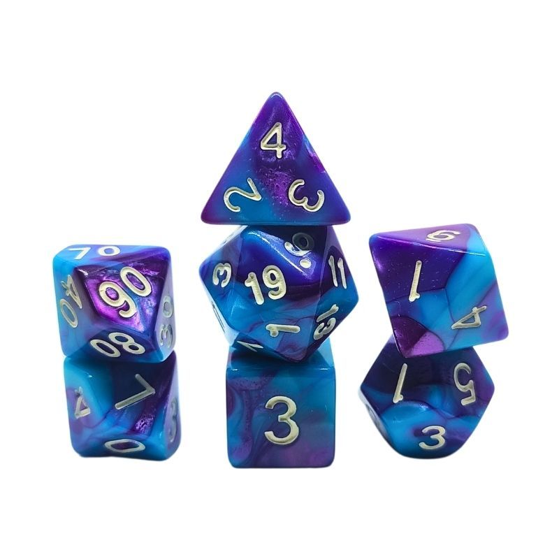 Set de Dados de Rol - Double Color: Light Blue - Purple