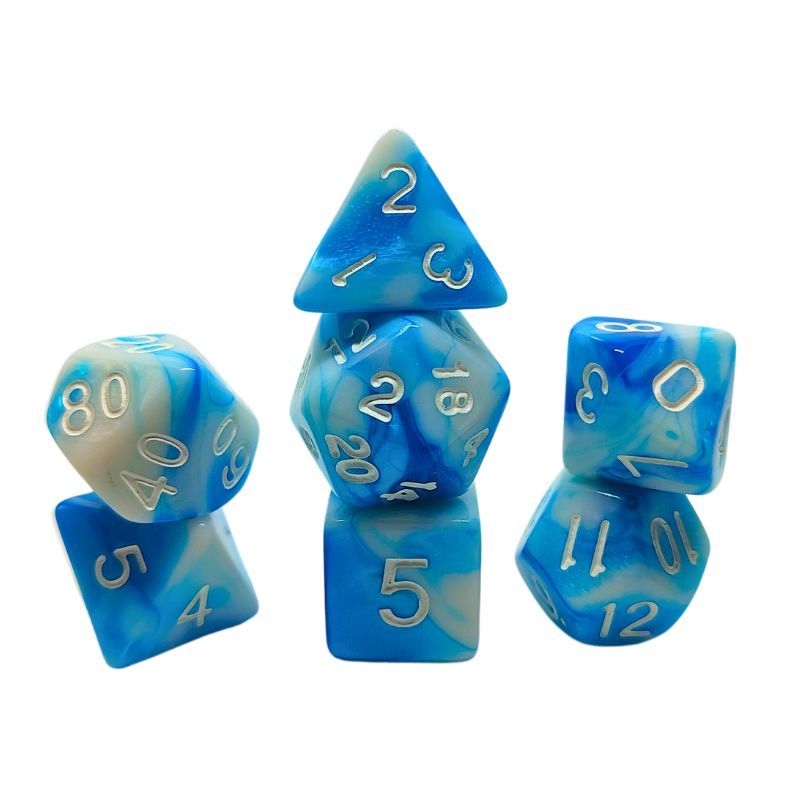 Set de Dados de Rol - Double Color: Light Blue - White