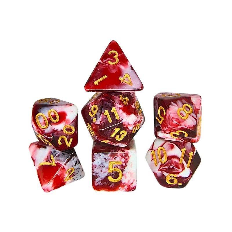 Set de Dados de Rol - Double Color: Red - White