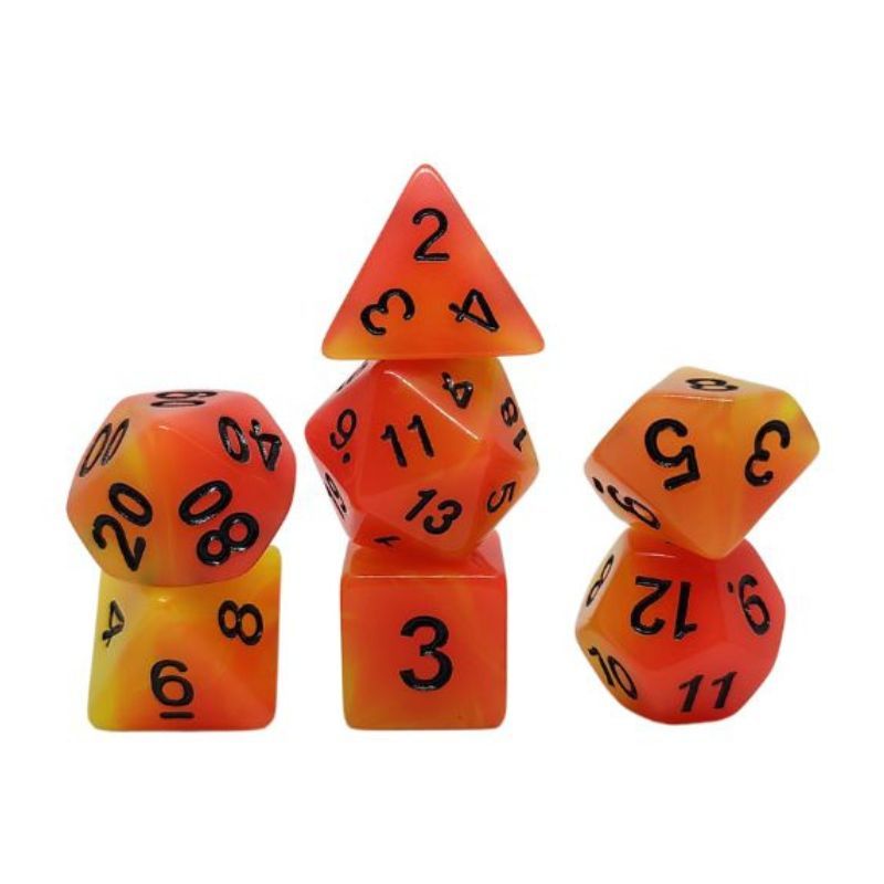Set de Dados de Rol - Glow in The Dark: Orange - Yellow